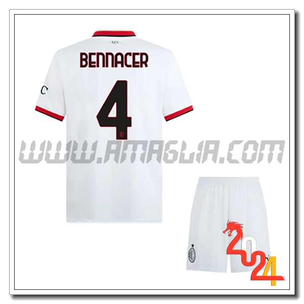 Kit Maglia AC Milan Bambino BENNACER #4 Seconda 2024 2025