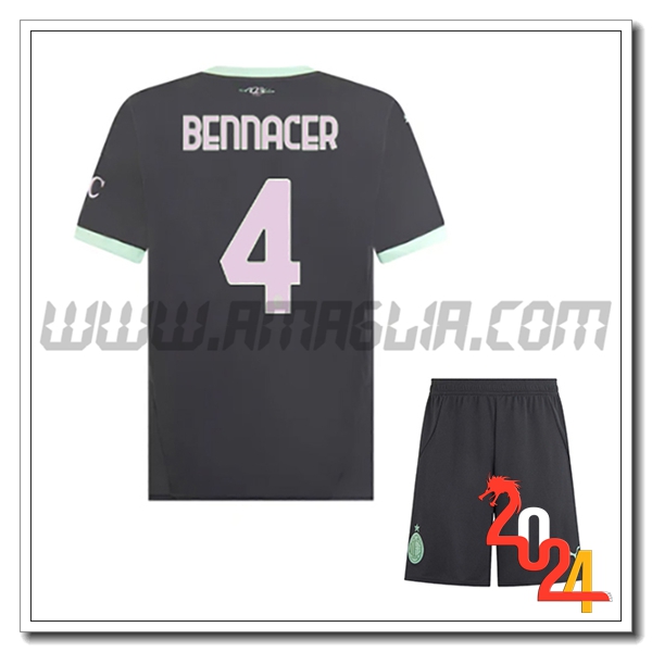 Kit Maglia AC Milan Bambino BENNACER #4 Terzo 2024 2025