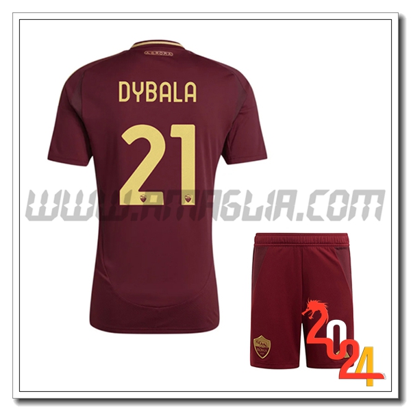 Kit Maglia AS Roma Bambino DYBALA #21 Prima 2024 2025