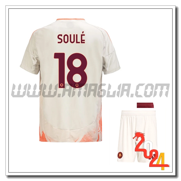 Kit Maglia AS Roma Bambino SOULÉ #18 Seconda 2024 2025