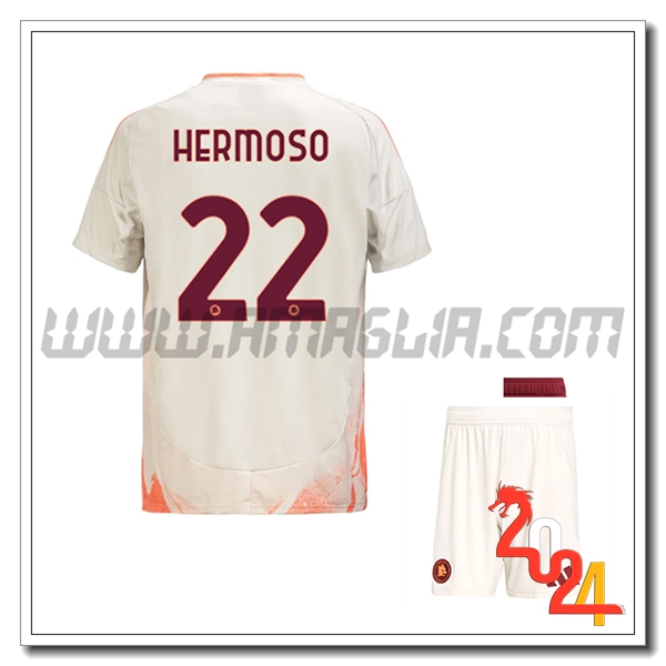 Kit Maglia AS Roma Bambino HERMOSO #22 Seconda 2024 2025