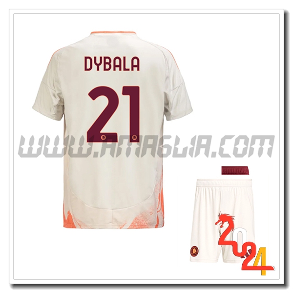 Kit Maglia AS Roma Bambino DYBALA #21 Seconda 2024 2025