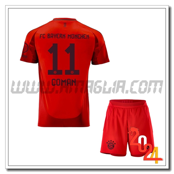 Kit Maglia Bayern Monaco Bambino COMAN #11 Prima 2024 2025