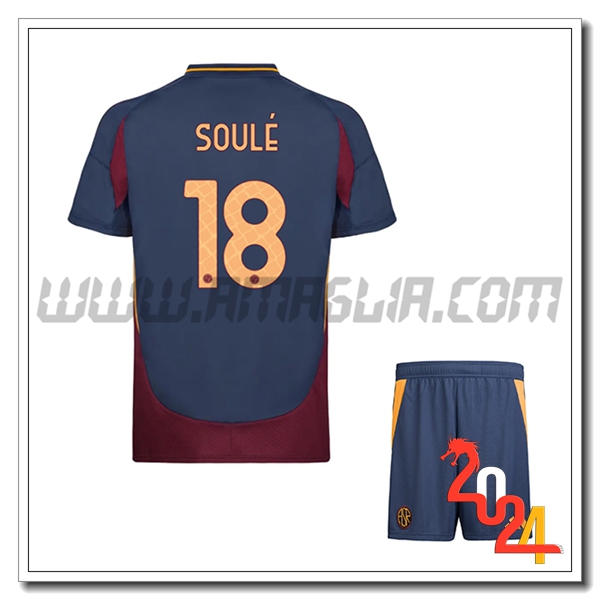 Kit Maglia AS Roma Bambino SOULÉ #18 Terzo 2024 2025