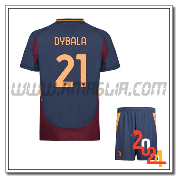 Kit Maglia AS Roma Bambino DYBALA #21 Terzo 2024 2025