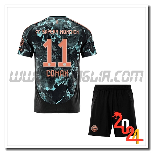 Kit Maglia Bayern Monaco Bambino COMAN #11 Seconda 2024 2025