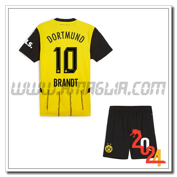 Kit Maglia Dortmund BVB Bambino BRANDT #10 Prima 2024 2025