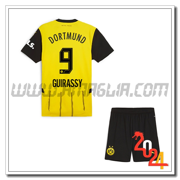 Kit Maglia Dortmund BVB Bambino GUIRASSY #9 Prima 2024 2025