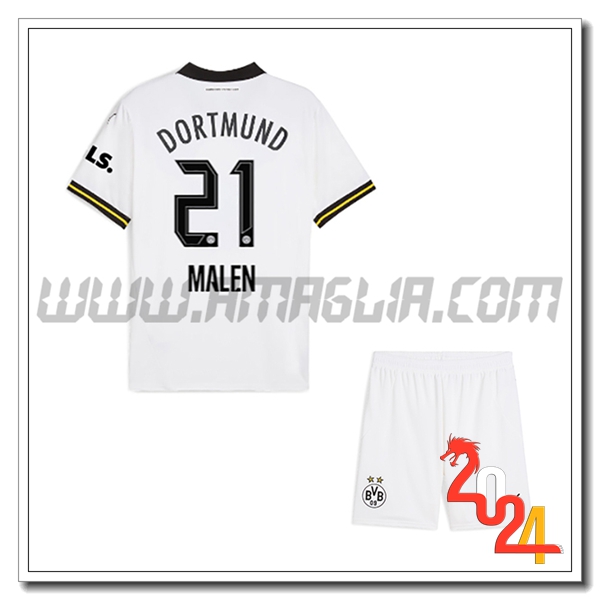 Kit Maglia Dortmund BVB Bambino MALEN #21 Terzo 2024 2025