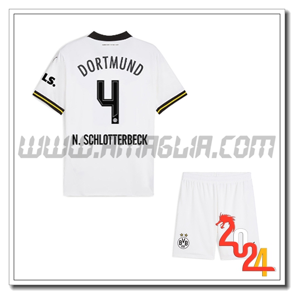 Kit Maglia Dortmund BVB Bambino N.SCHLOTTERBECK #4 Terzo 2024 2025