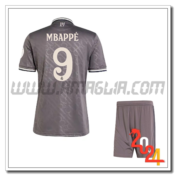 Kit Maglia Real Madrid Bambino Mbappé #9 Terzo 2024 2025