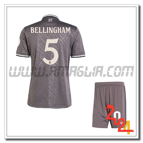Kit Maglia Real Madrid Bambino BELLINGHAM #5 Terzo 2024 2025