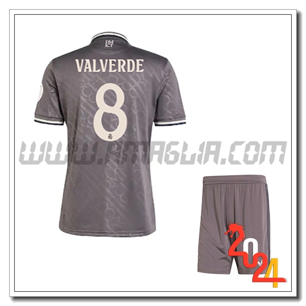 Kit Maglia Real Madrid Bambino VALVERDE #8 Terzo 2024 2025