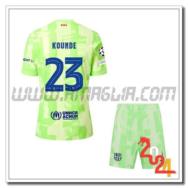 Kit Maglia FC Barcellona Bambino KOUNDE #23 Terzo 2024 2025
