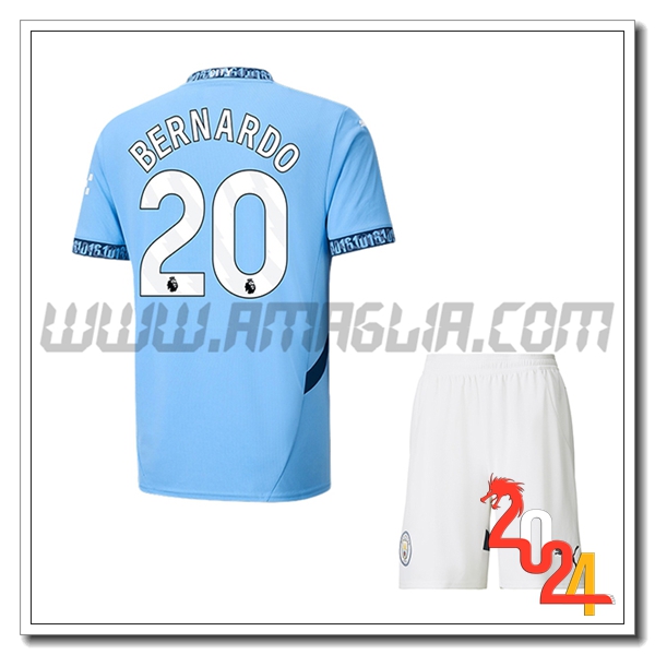 Kit Maglia Manchester City Bambino BERNARDO #20 Prima 2024 2025