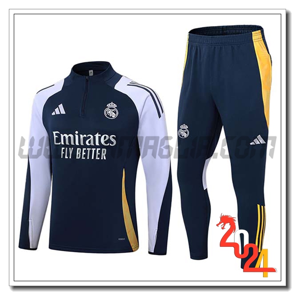Tuta Allenamento Real Madrid Blu/Bianco/Giallo 2024 2025