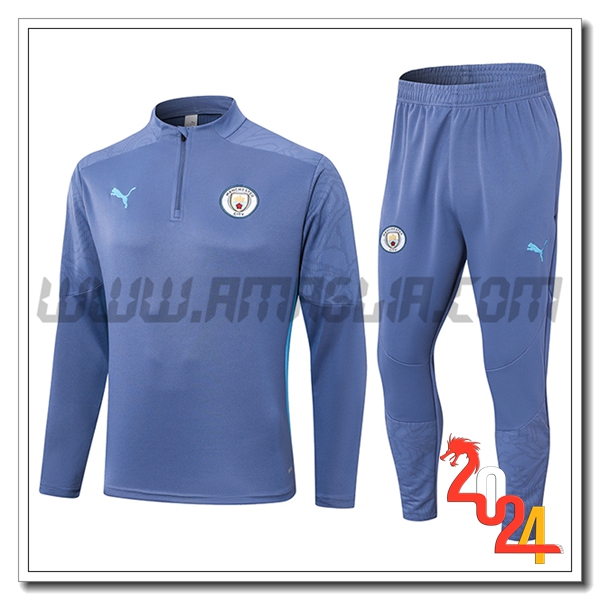 Tuta Allenamento Manchester City Grigio/Blu 2024 2025