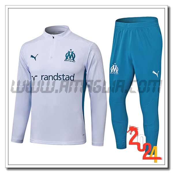 Tuta Allenamento Marsiglia Bianco/Blu 2024 2025