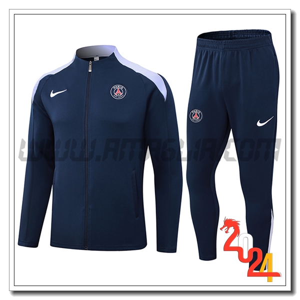 Tuta Allenamento Giacca PSG Blu Reale 2024 2025