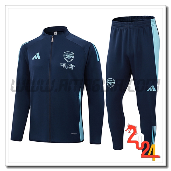 Tuta Allenamento Giacca Arsenal Blu Reale 2024 2025