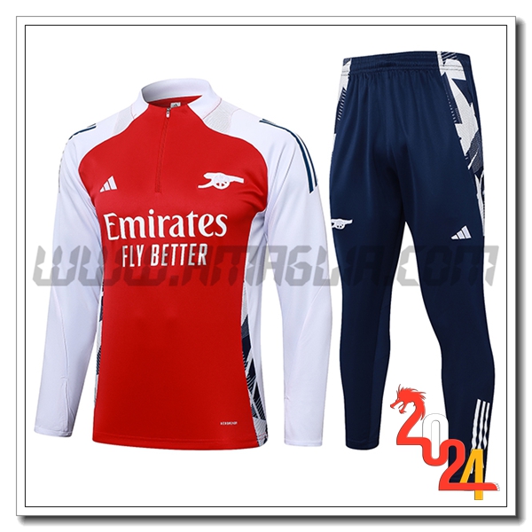 Tuta Allenamento Arsenal Rosso/Bianco 2024 2025