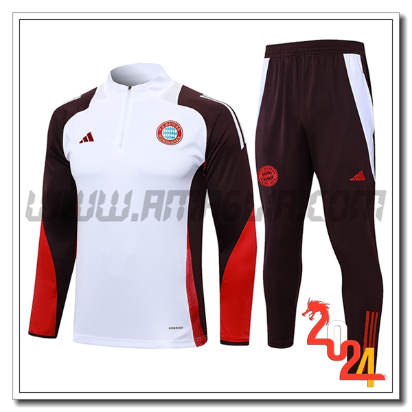 Tuta Allenamento Bayern Monaco Bianco/Rosso 2024 2025