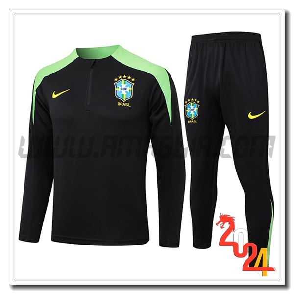 Tuta Allenamento Brasile Nero/Verde 2024 2025