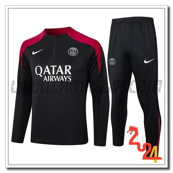 Tuta Allenamento PSG Nero/Rosso 2024 2025