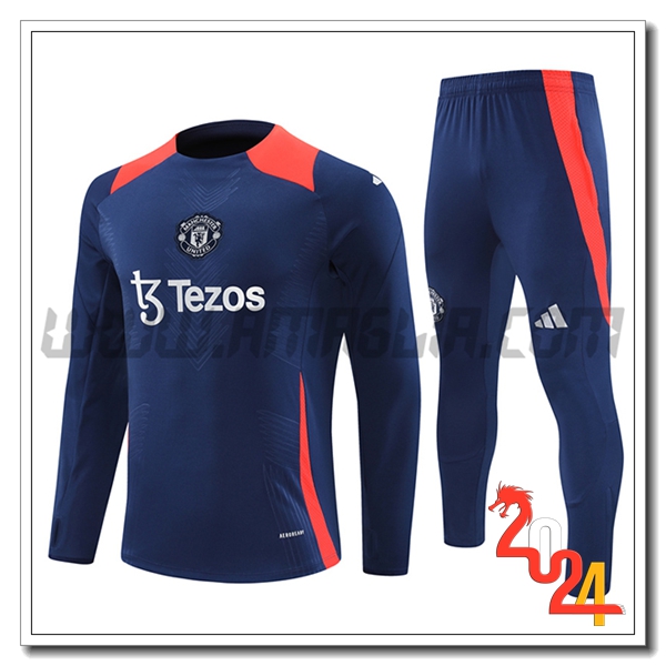 Tuta Allenamento Manchester United Blu/Arancia 2024 2025 -04