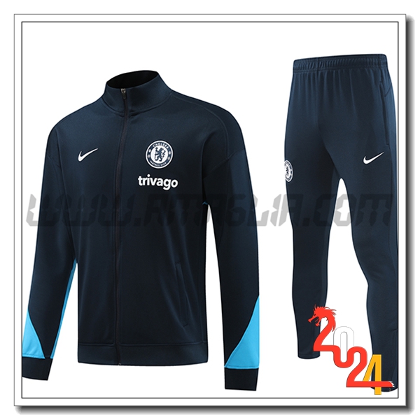 Tuta Giacca Allenamento FC Chelsea Nero/Blu 2024 2025
