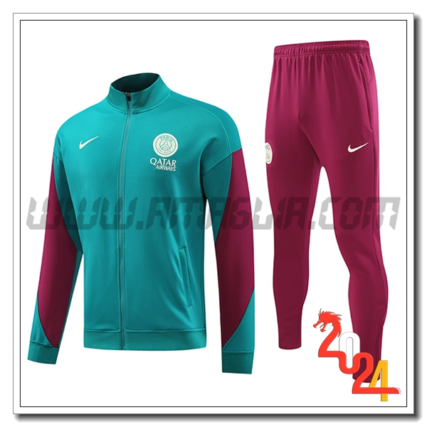 Tuta Giacca Allenamento PSG Verde/viola 2024 2025