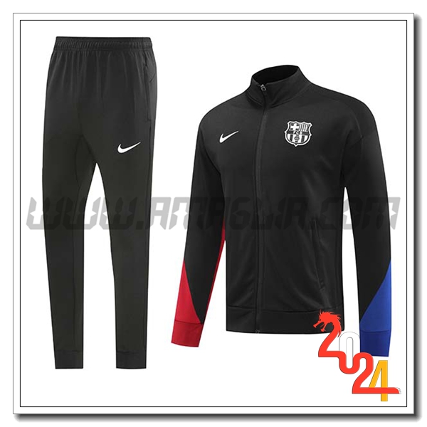 Tuta Giacca Allenamento FC Barcellona Nero/Blu/Rosso 2024 2025