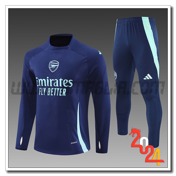 Tuta Allenamento Arsenal Bambino Blu/Verde 2024 2025