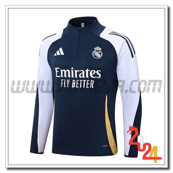 Felpa Allenamento Real Madrid Blu/Bianco/Giallo 2024 2025