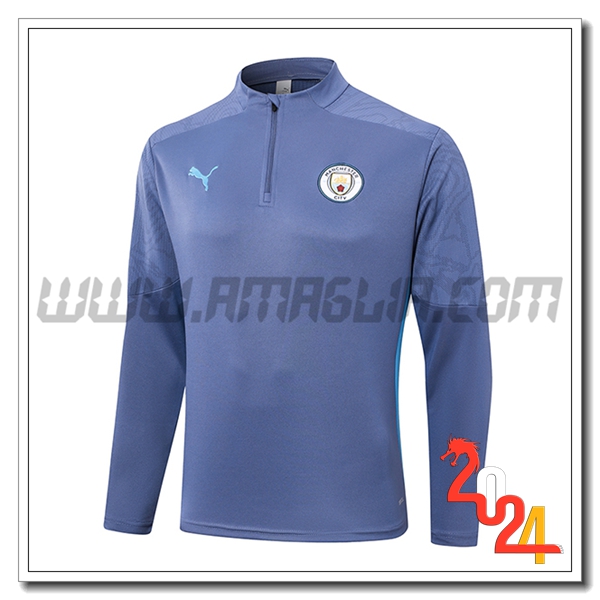 Felpa Allenamento Manchester City Grigio/Blus 2024 2025