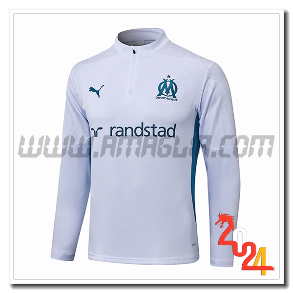 Felpa Allenamento Marsiglia Bianco/Blu 2024 2025