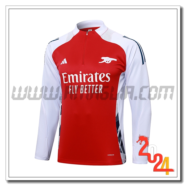 Felpa Allenamento Arsenal Rosso/Bianco 2024 2025
