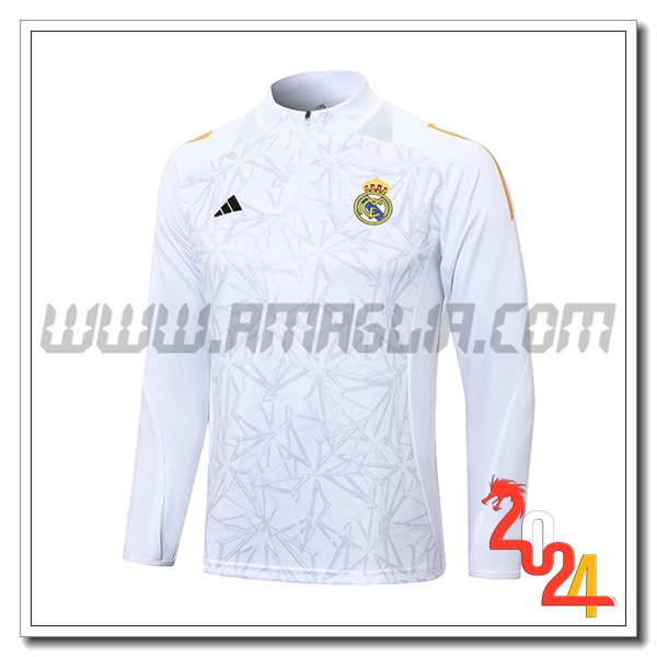 Felpa Allenamento Real Madrid Bianco/Grigio 2024 2025