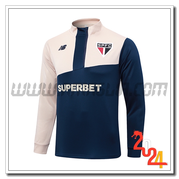 Felpa Allenamento Sao Paulo FC Blu/Giallo 2024 2025
