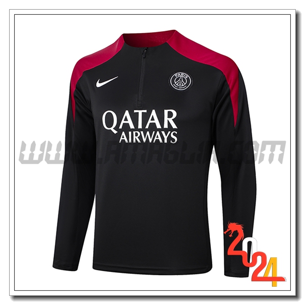 Felpa Allenamento PSG Nero/Rosso 2024 2025