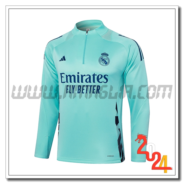 Felpa Allenamento Real Madrid Verde/Blu 2024 2025