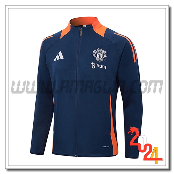 Giacca Calcio Manchester United Blu/Arancia 2024 2025
