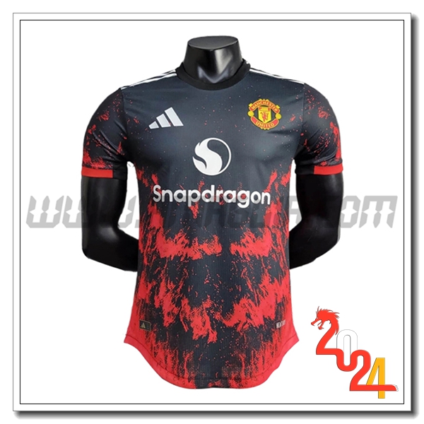 Maglia Calcio Manchester United Special Edition 2024 2025 Nero/Rosso
