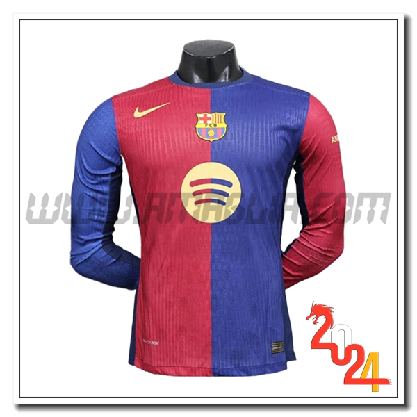 Prima Maglia Calcio FC Barcellona Maniche lunghe 2024 2025
