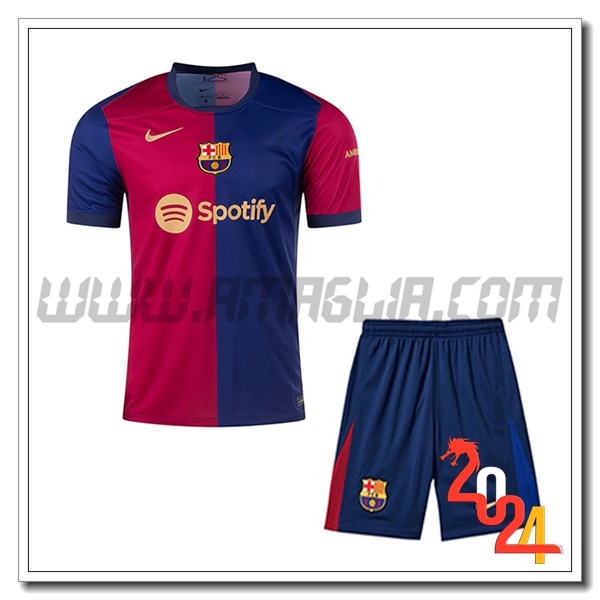 Nuovo Kit Maglia FC Barcellona Bambino Prima 2024 2025