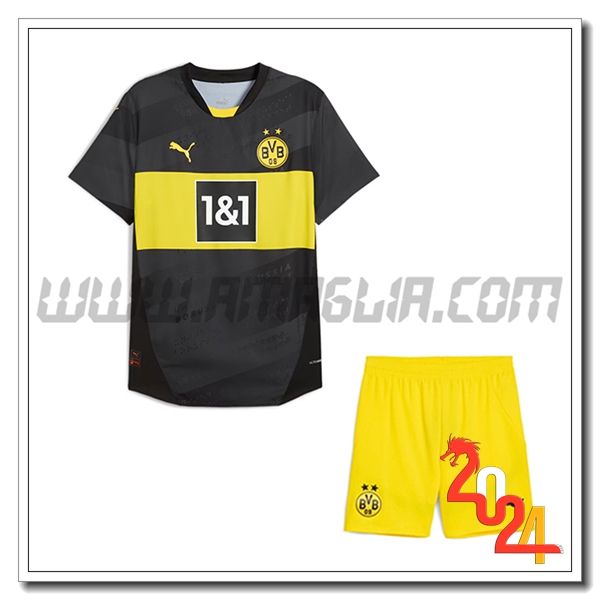 Nuovo Kit Maglia Dortmund BVB Bambino Seconda 2024 2025