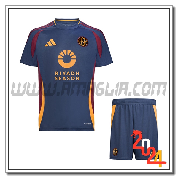 Nuovo Kit Maglia AS Roma Bambino Terzo 2024 2025