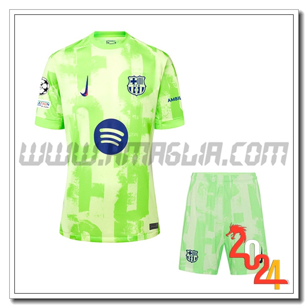 Nuovo Kit Maglia FC Barcellona Bambino Terzo 2024 2025