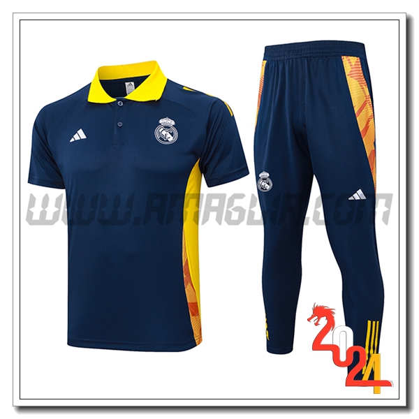 Kit Maglia Polo Real Madrid Blu/Giallo 2024 2025