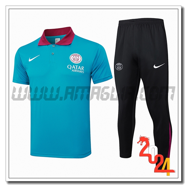 Kit Maglia Polo PSG Blu/Rosso 2024 2025